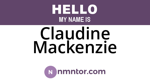 Claudine Mackenzie