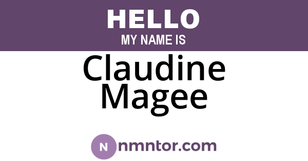 Claudine Magee