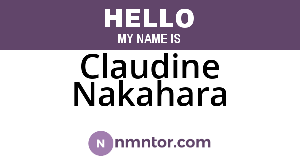 Claudine Nakahara