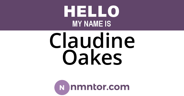 Claudine Oakes