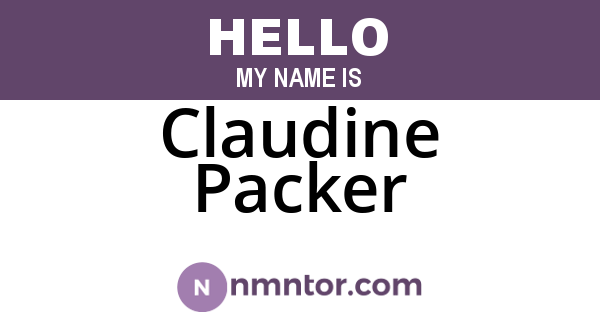 Claudine Packer