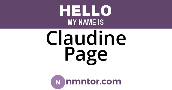 Claudine Page