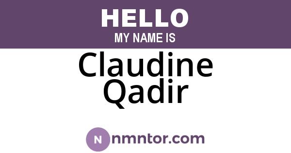 Claudine Qadir