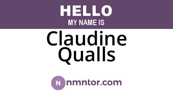 Claudine Qualls