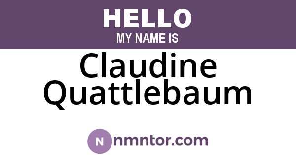 Claudine Quattlebaum