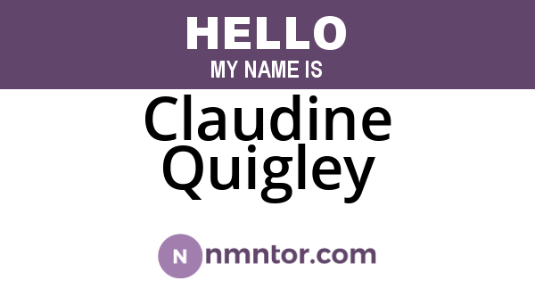 Claudine Quigley