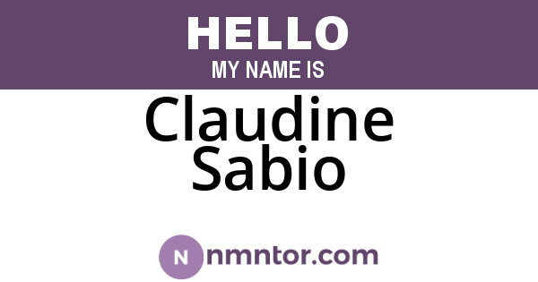 Claudine Sabio