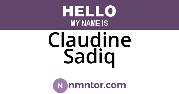 Claudine Sadiq