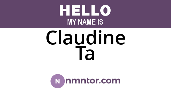 Claudine Ta