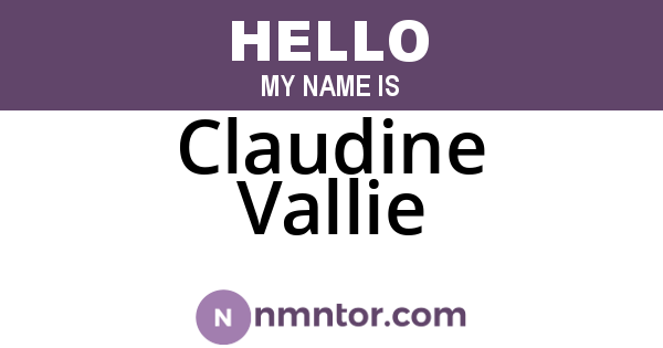 Claudine Vallie