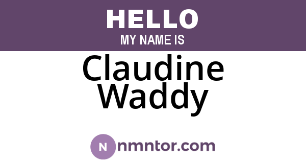 Claudine Waddy