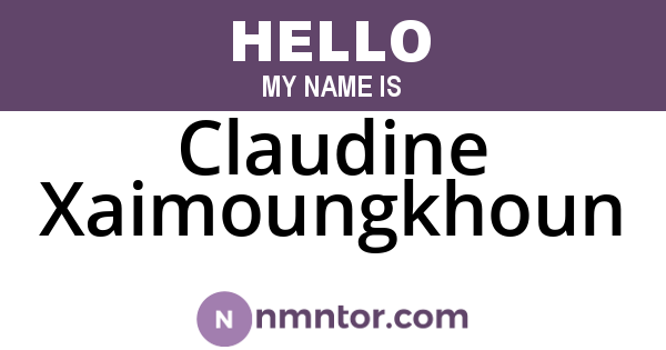 Claudine Xaimoungkhoun