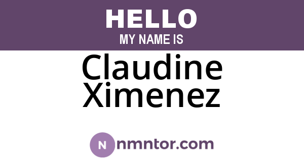 Claudine Ximenez
