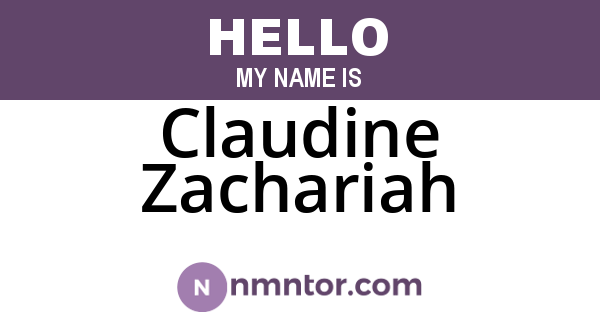 Claudine Zachariah