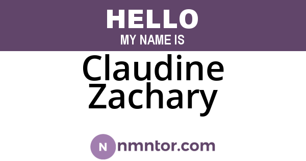 Claudine Zachary