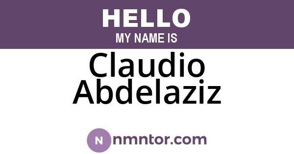 Claudio Abdelaziz