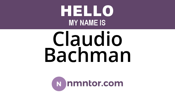 Claudio Bachman
