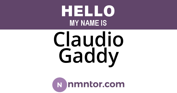 Claudio Gaddy