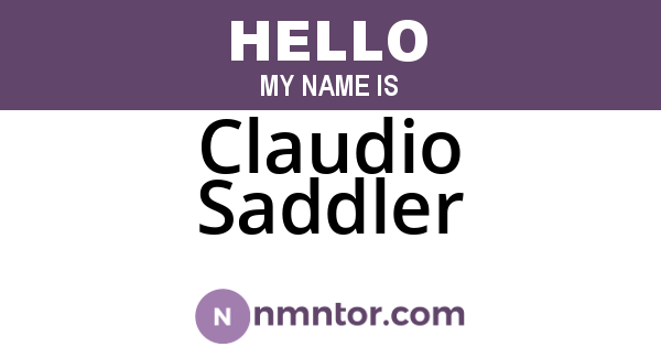 Claudio Saddler