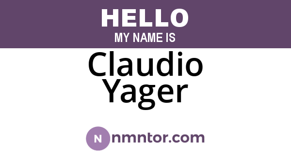 Claudio Yager