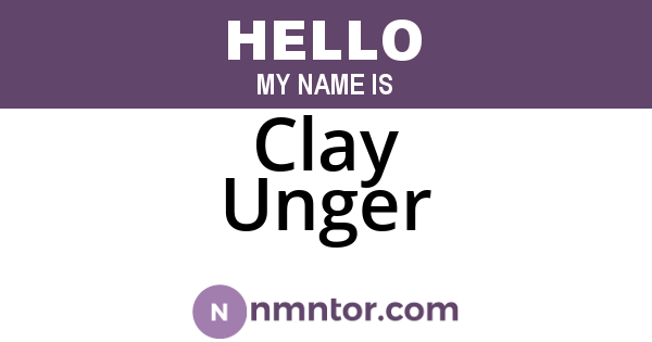 Clay Unger