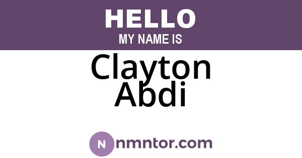 Clayton Abdi
