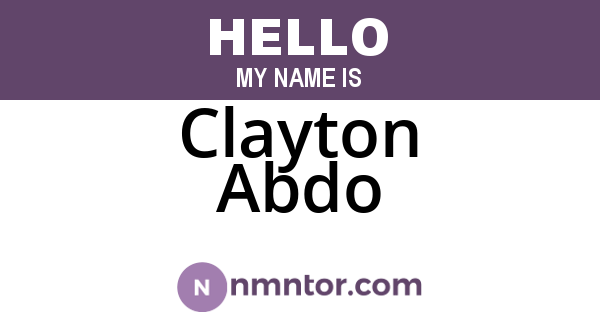 Clayton Abdo
