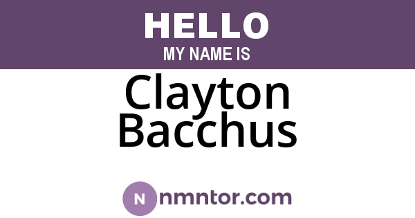 Clayton Bacchus
