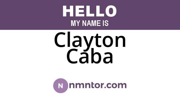 Clayton Caba