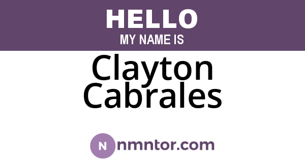 Clayton Cabrales