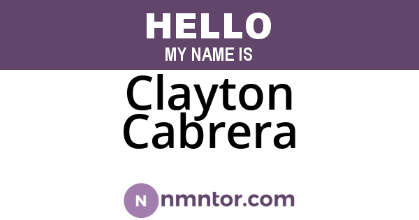 Clayton Cabrera