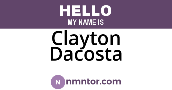 Clayton Dacosta