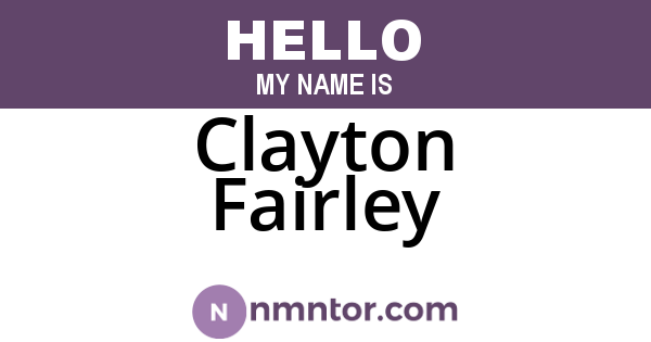 Clayton Fairley