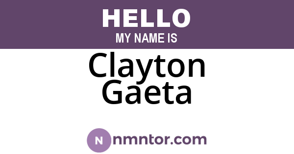 Clayton Gaeta