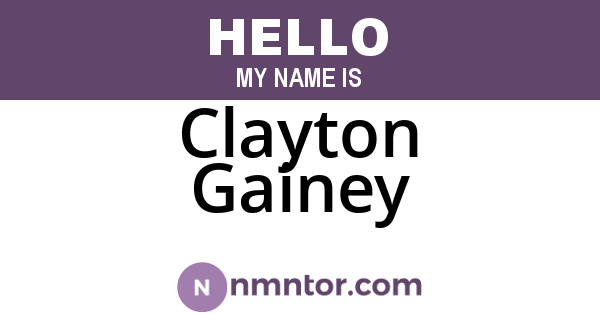Clayton Gainey