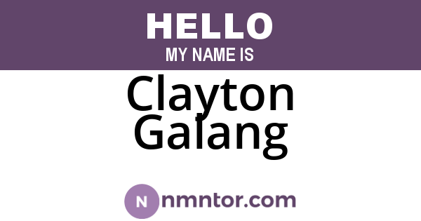 Clayton Galang
