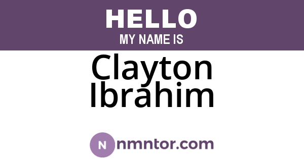 Clayton Ibrahim
