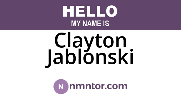 Clayton Jablonski