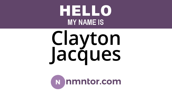 Clayton Jacques