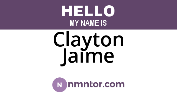 Clayton Jaime