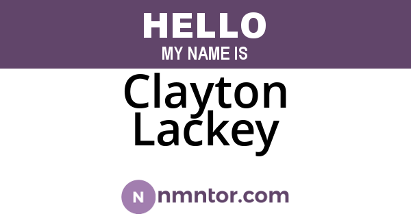 Clayton Lackey