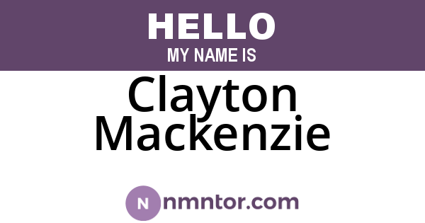 Clayton Mackenzie