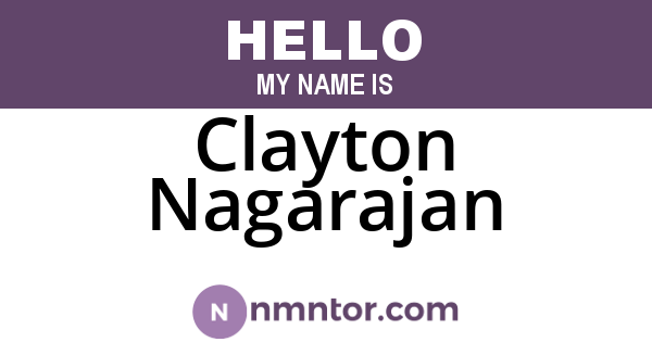 Clayton Nagarajan