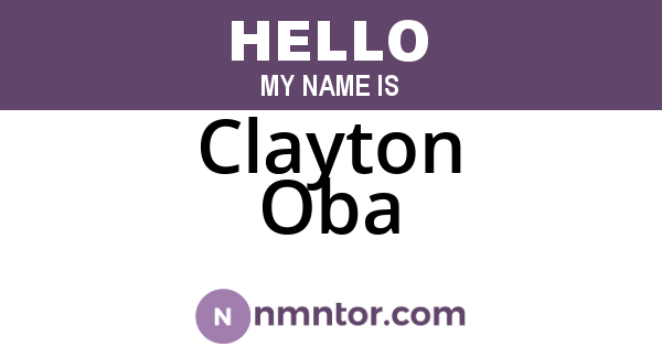 Clayton Oba