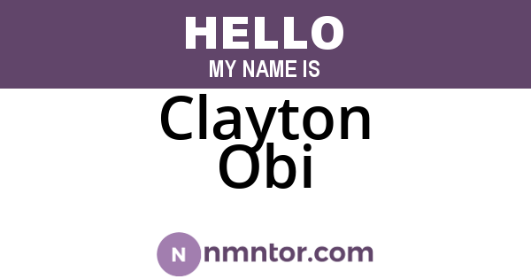 Clayton Obi