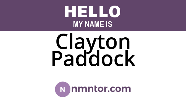 Clayton Paddock