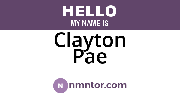 Clayton Pae