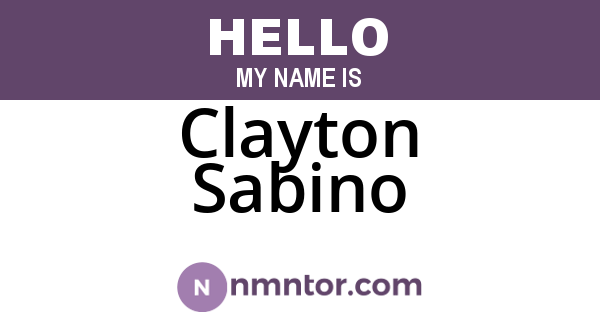 Clayton Sabino