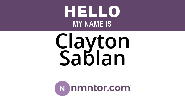 Clayton Sablan