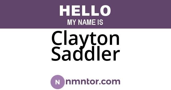 Clayton Saddler